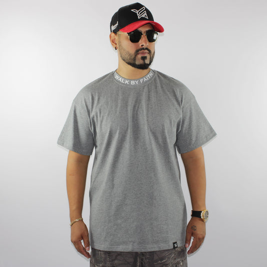 Grey WALK BY FAITH TEE